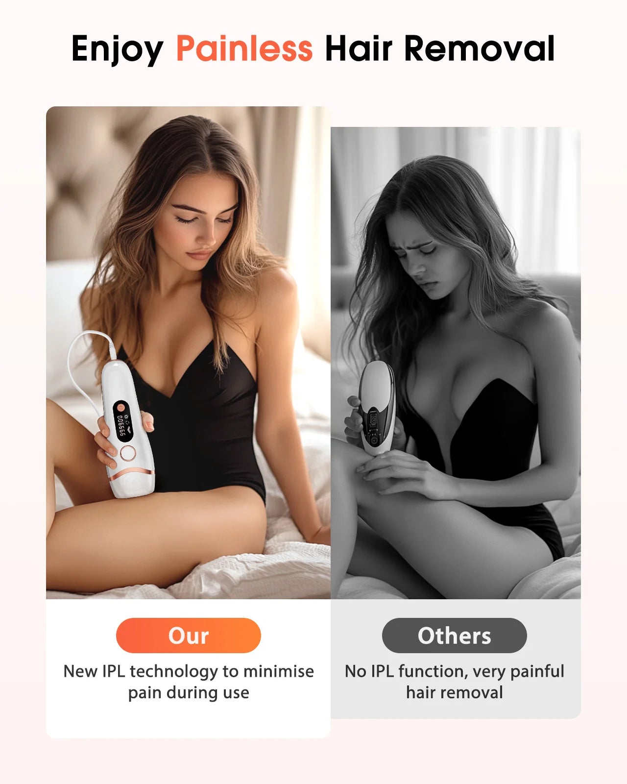 IPL Devices Hair Removal Laser 17J 999900 Light Pulses HR/SC/RA 9 Levels Whole Body Painless Hair Removal Home Use For Men Women